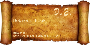 Dobrosi Elek névjegykártya