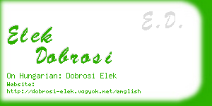 elek dobrosi business card